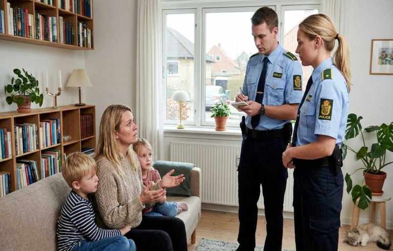 Host Mother reporting about Au Pair stealing to the Police Officers