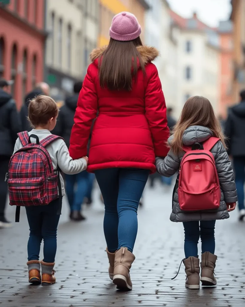 Au Pair duty is also to take children to the School