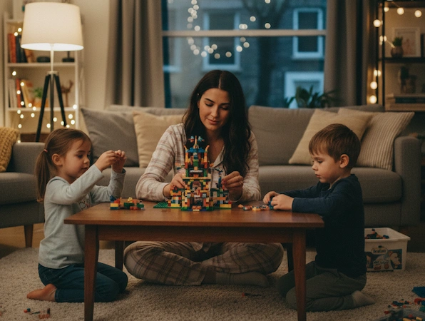 Au Pair playing with children